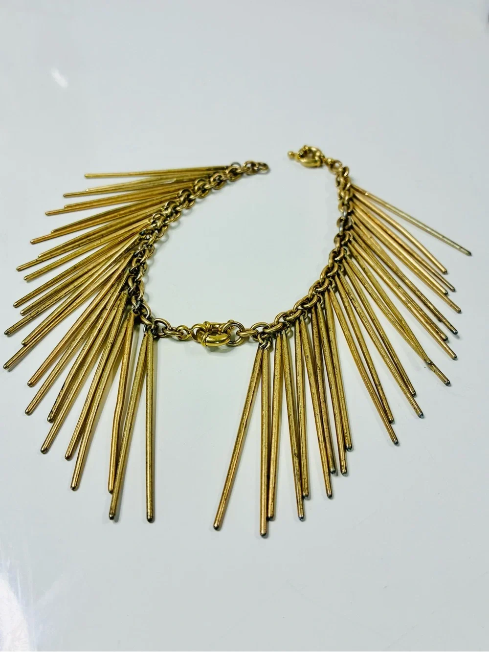 Edgy Gold Spike Fringe Bracelet Lightweight Casual Chic
